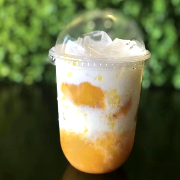 16oz Bubble Tea Cups Disposable Drinking Cups , Fancy Disposable Coffee Cups Food Grade Plastic