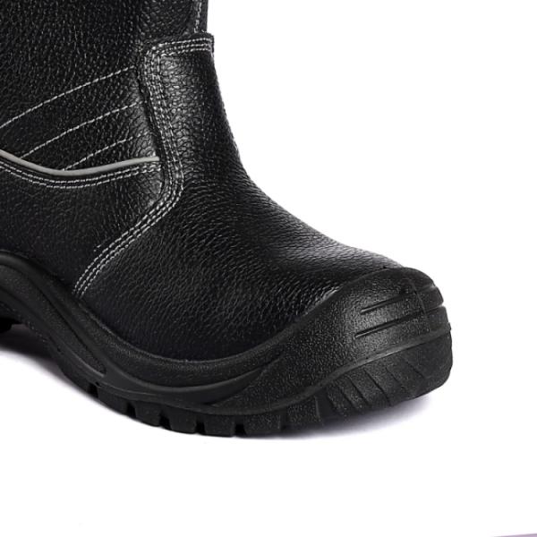 Steel Toe Protective Split Cow Leather Upper Slip Resistance Shock Absorption ASTM Safety Shoes