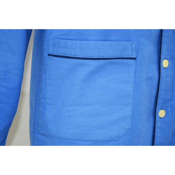 Plain Blue Flannel 100%Cotton Mens Luxury Sleepwear Anti Wrinkle Eco Friendly S - XXL Size