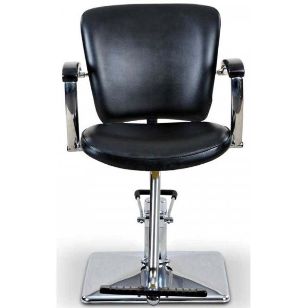 Round / Square Base Salon Hair Styling Chairs With Chrome Steel Foot Plate
