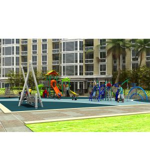 Комбинированные пластиковые игровые площадки Слайд Оборудование парка развлечений Игрушки на открытом воздухе Дети