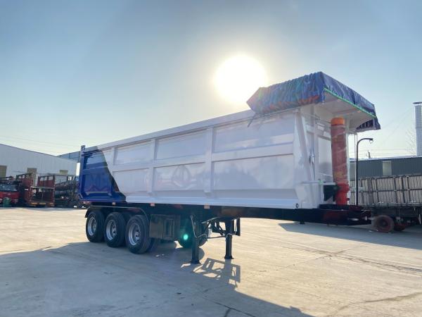 Self-dumping 3 Axle Rear Dump Truck Semi Trailer Tipper Trailer Heavy Duty Hydraulic