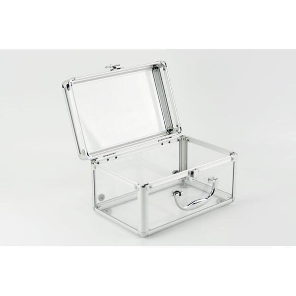 Подгонянная алюминиевая акриловая коробка, коробка дисплея алюминиевых прозрачных показательных дел алюминиевая прозрачная акриловая