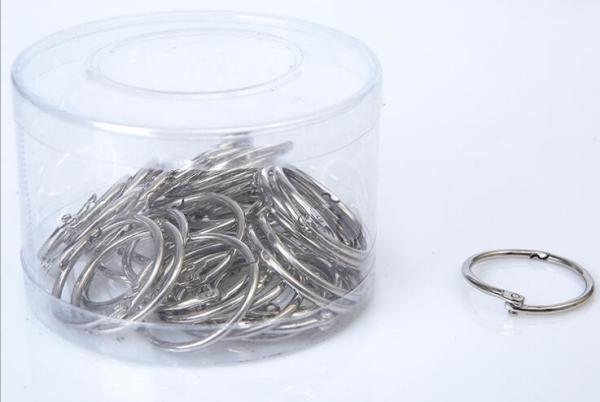 Metal nickel 32mm(1-1/4)loose leaf ring book binding ring hinged snap ring in PVC tube