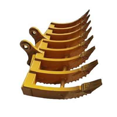 Wear Resistant Excavator Attachments Tilt Mn Q355 Q345b Excavator Root Rake