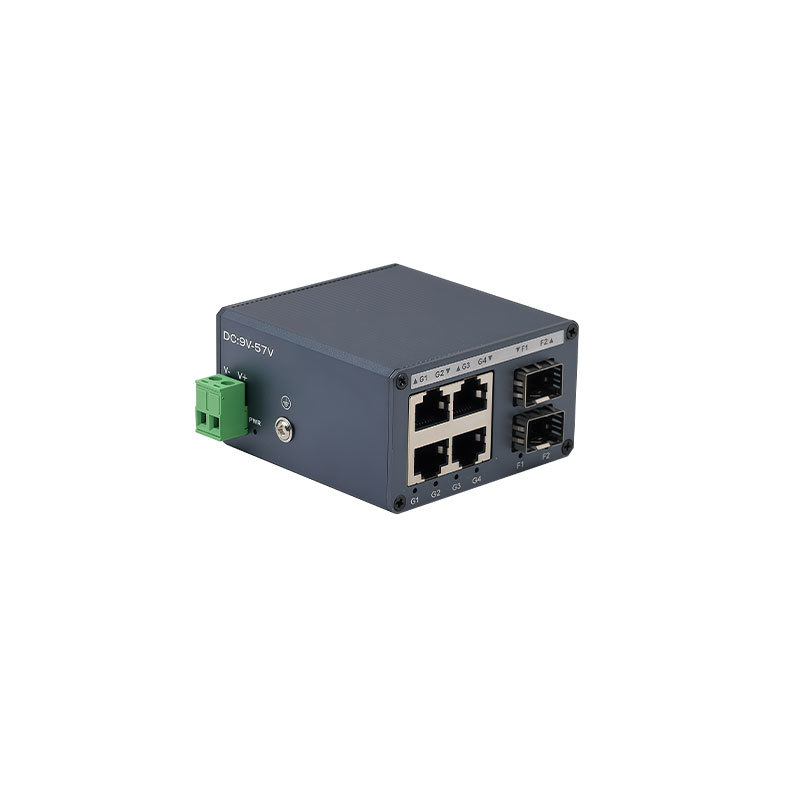 Mini Industrial Gigabit Switch 2 SFP Fiber 4 RJ45 Ports Ethernet Network Switch