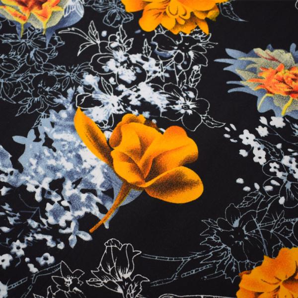 Soft Plain Viscose Rayon Fabric Floral Printed 100% For Dress Wedding