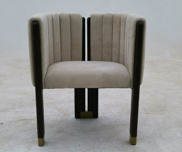 Nordic Single Seat Sofa Chair Black  Leather Velvet Three Legs UK-AC026