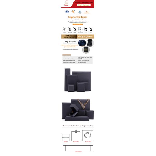 Silver Velvet Jewelry Packaging Box with Custom Logo and Thick Sponge Necklace Ring Box