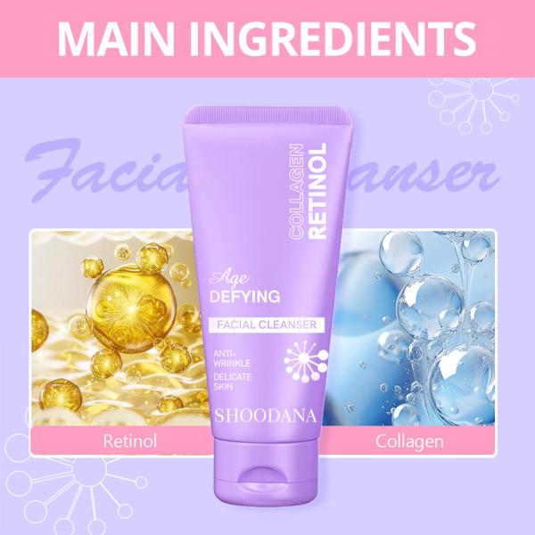 Démaquillant visage biologique en marque propre, nettoyant visage au collagène, mousse nettoyante végan