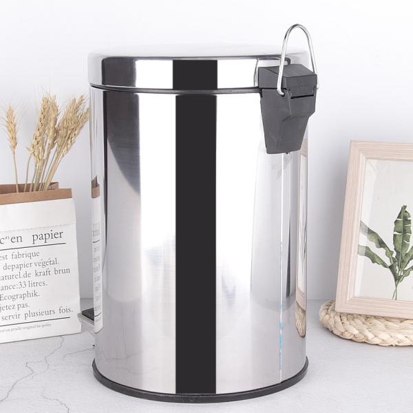 Household Kitchen Indoor Living Room Round Storage Bucket with Lid Stainless Steel Pedal Bucket