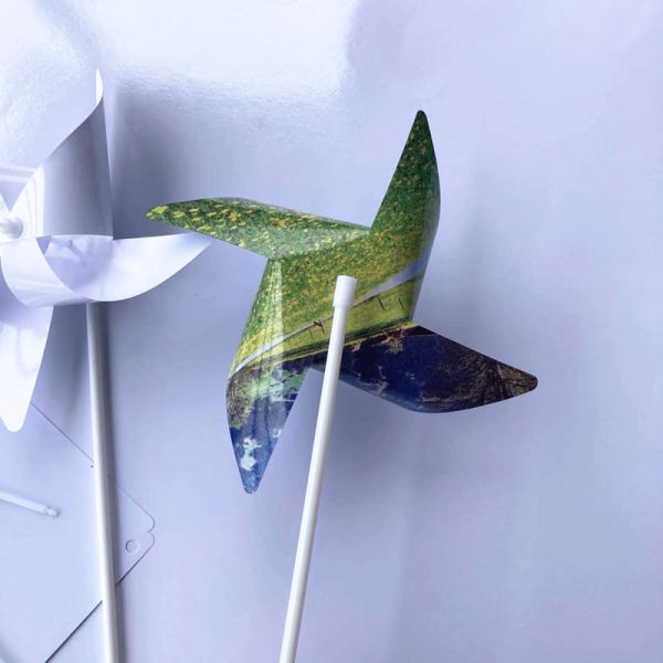 Four Corner Paper And PET Film Sublimation Pinwheel Children'S Pinwheel Toy