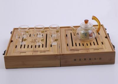 Heat Resistant Borosilicate Tea Infusion Set WIth Wood Packing , Mirror Polishing