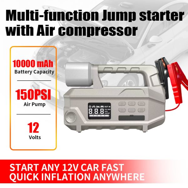 Charger Jump Starter Power Portable Tires Air Compressor 10000mAh Automobile Battery Jump Starter Car Battery
