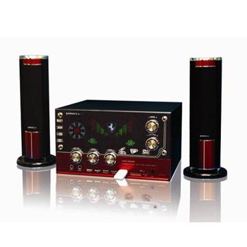 multimedia 2.1 home theater speaker with usb/sd function one year warranty