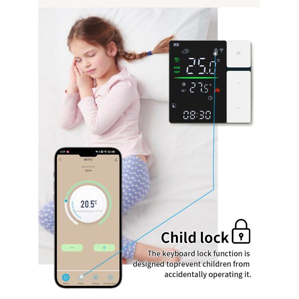 SIXWGH WIFI Smart Thermostat, Voice Control & APP Programmable Thermostat for Electric Heating Water Boiler Home and Office Use