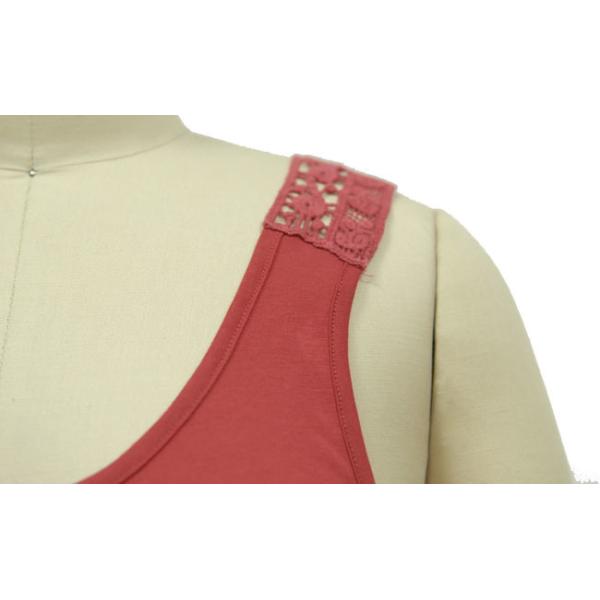 Hot Jersey U Neck Ladies Tank Tops With Big V Type Lace Sexy Customized Size