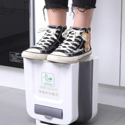 Réservoir de déchets portable pour ménage, monté sur le mur, poubelle pliante de 10 litres