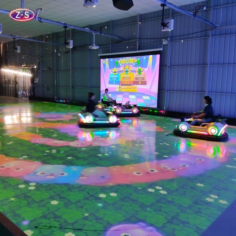 Theme Park Attraction Go Kart Projection with Interactive Driving Experience