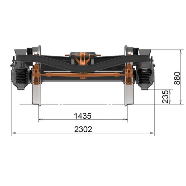 Welded 1435mm Gauge Railway Servicing Wagon Bogie