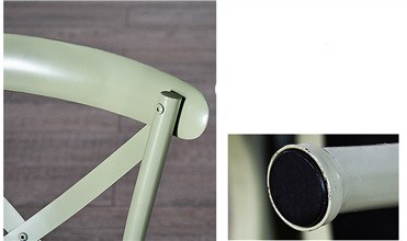 Cross Back Modern Metal Dining Chairs For Restaurant / Coffee Bar