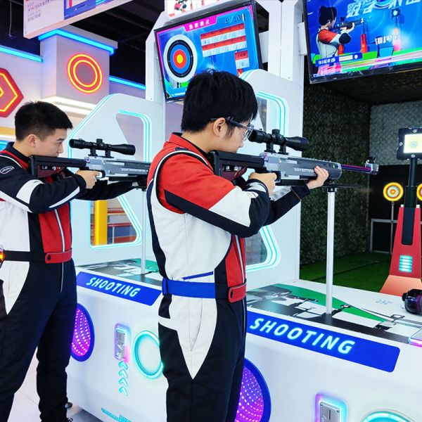 Dual Player Real Sense Shooting Arcade Machine Large Scale Coin Operated Game Center Entertainment Cool Lighting Sound