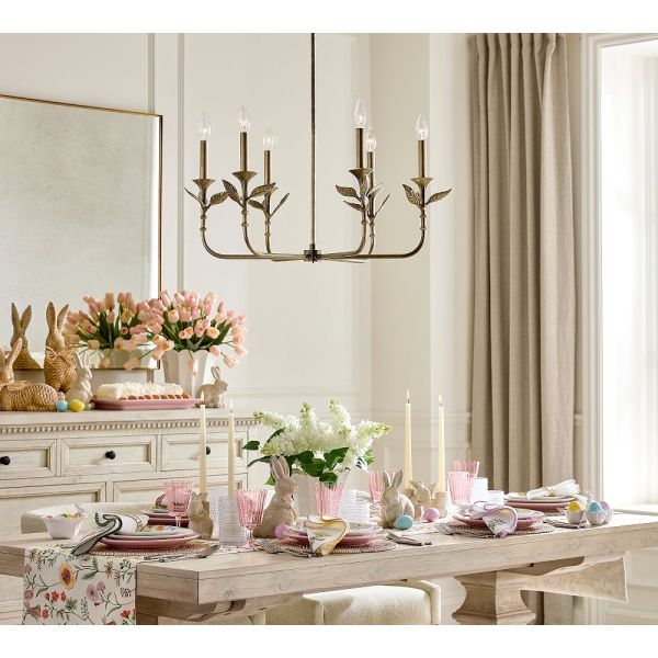 Customizable Antique Brass Finish LED Pendant Chandelier with Adjustable Height for Living Room and Bedroom