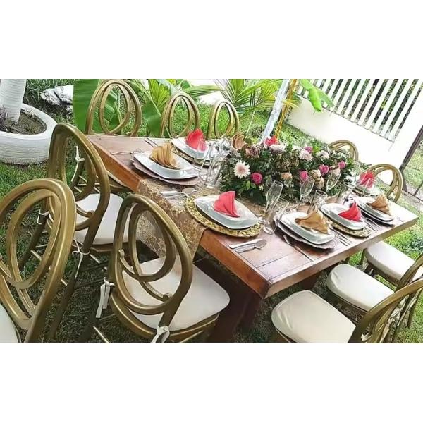 Stackable Gold White Chiavari Banquet Chairs for Hotel Events