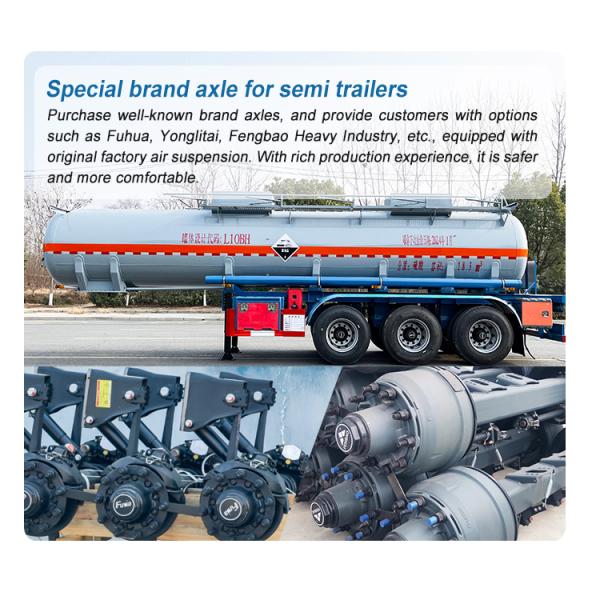 Tri Axle Concentrated Sulfuric Acid Tanker Semi Trailer For Chemical Transport
