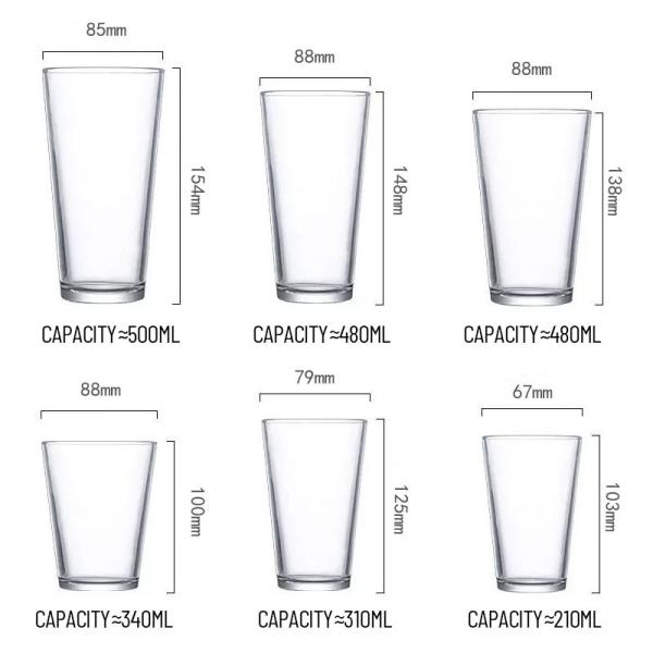 Copo de cerveza de vidrio de grado alimenticio personalizado 4-16OZ.