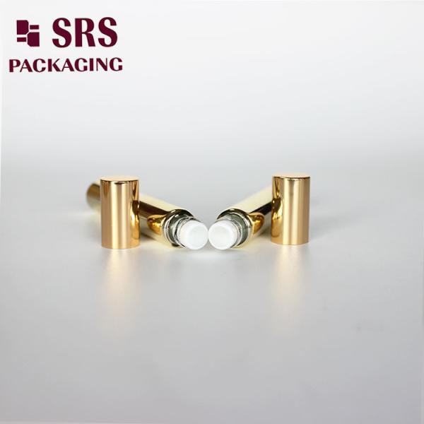 SRS cosmetic 10ml gold glass perfume bottle with glass roller ball