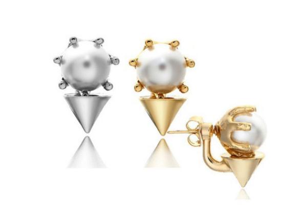 Fashion pearl earrings fashion personality tapered Korean jewelry