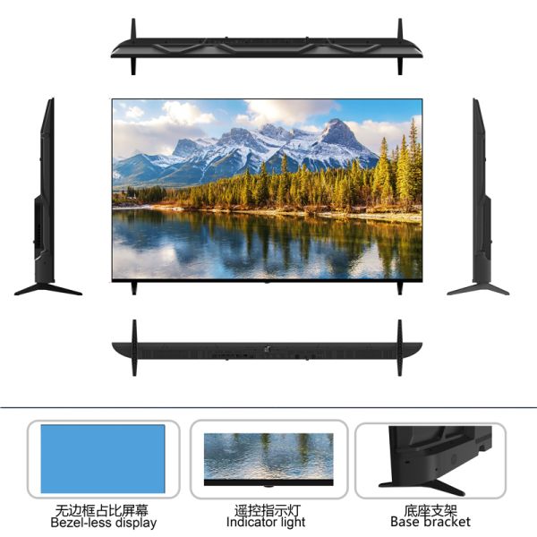55 65 75 Inch Metal Frame 4K UHD Smart TV Android LED Television 2GB+16GB WiFi 5G Bluetooth