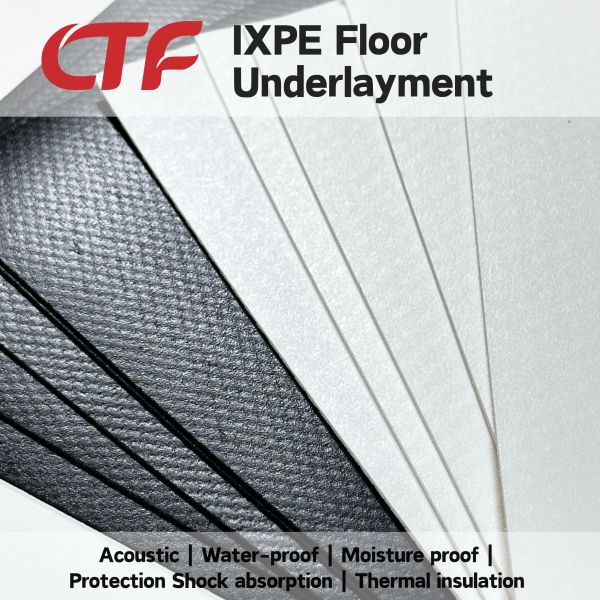 Sound Absorbing Moisture Resistant IXPE Floor Underlay Cushion Pad Fit PVC SPC Floors For Apartments Hotels Hospital Renovation Works