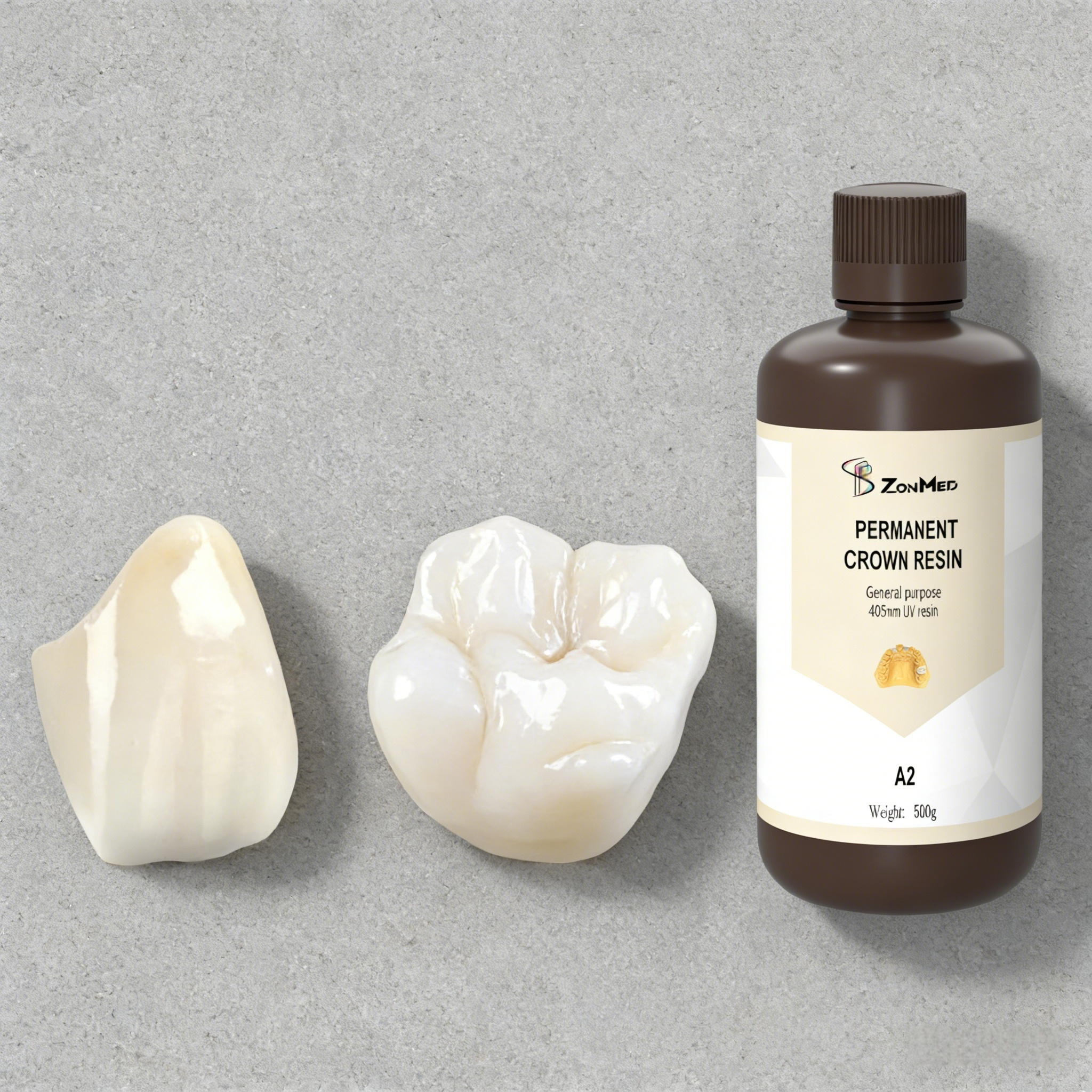 A3 Permanent Crown Resin Shore D 92 Material Composition Synthetic Resin And Ceramic Components Suitable For Dental Crowns