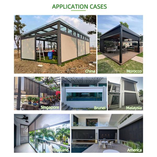 Наружный солнцезащитный навес Моторизированные умные жалюзи / роликовые жалюзи