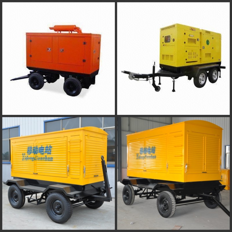 Movable Three Phase Trailer Mounted Generator Silent Type 200-500Kw 600Kva
