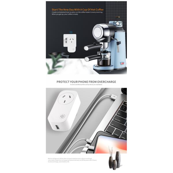 AU Standard 10A Smart Socket Wi-Fi Plug With USB