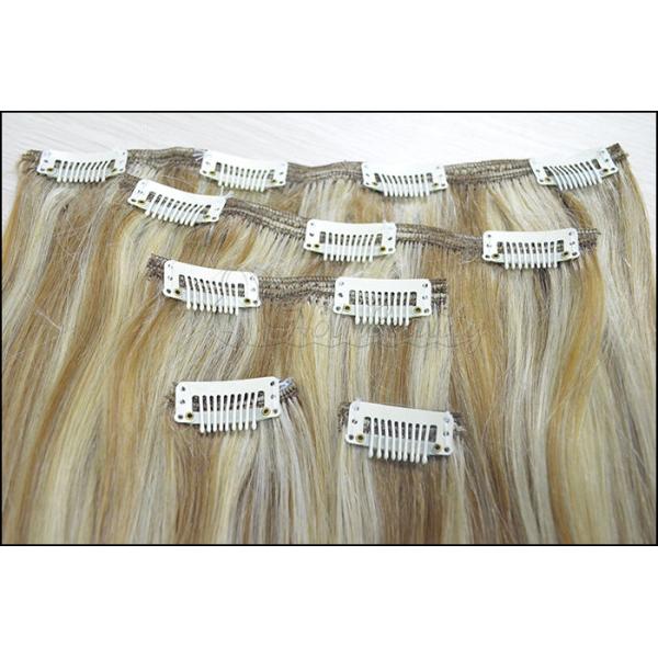 Personalized Straight Black Human Real Hair Clip In Hair Extensions silky and soft hair