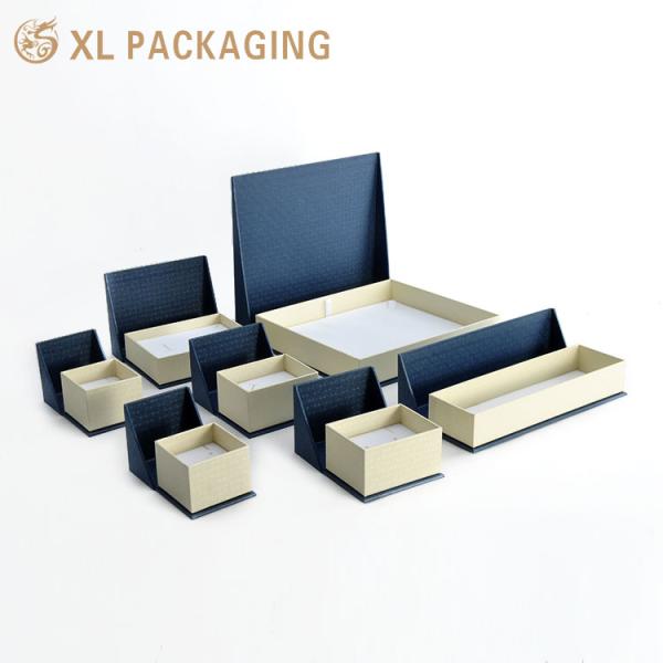 Custom Bevel Flip Jewelry Gift Box, 2mm Hardboard Textured Special Paper Jewelry Packaging Box for Earrings Necklace Bracelet