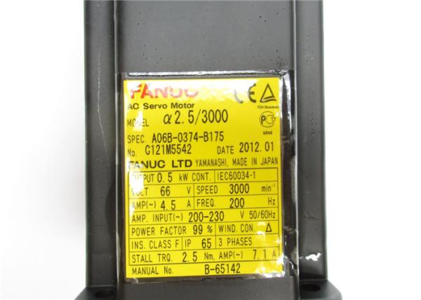 0.5kw 66V Industrial Servo Motor A06B-0374-B175 Fanuc 3000min 200Hz