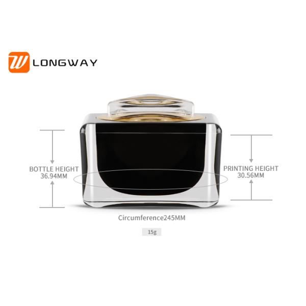 Classic plastic jar Acrylic empty square cosmetic cream packagg black jar 15g 30g