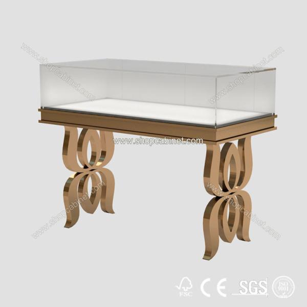 wooden retail jewelry showcase
