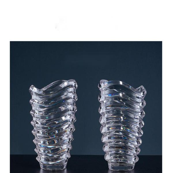 Factory Custom Well-design High Quality Rim Gold Decorative Clear Glass Wedding Vase