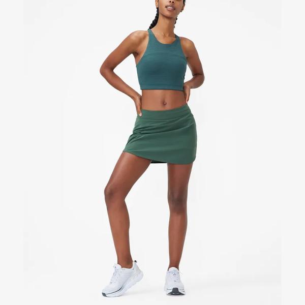 2 In 1 Nylon Tennis Workout Pocket Shorts Women Sportswear Shorts