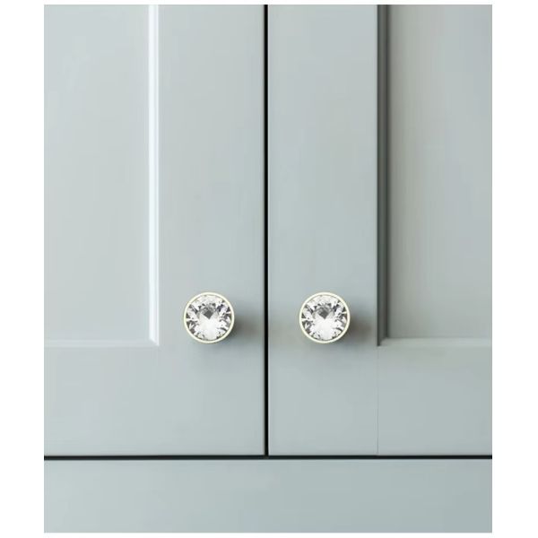 Wholesale Luxury Nordic Style Crystal Handle Modern Design Zinc Alloy Door and Wardrobe Pulls for Dresser & Drawer