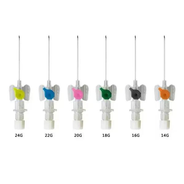 Veterinary IV Catheter 18G-26G Pet Indwelling Needle, Medical Grade PP Butterfly Type IV Cannula with Injection Port, CE Certified for Animal Hospital