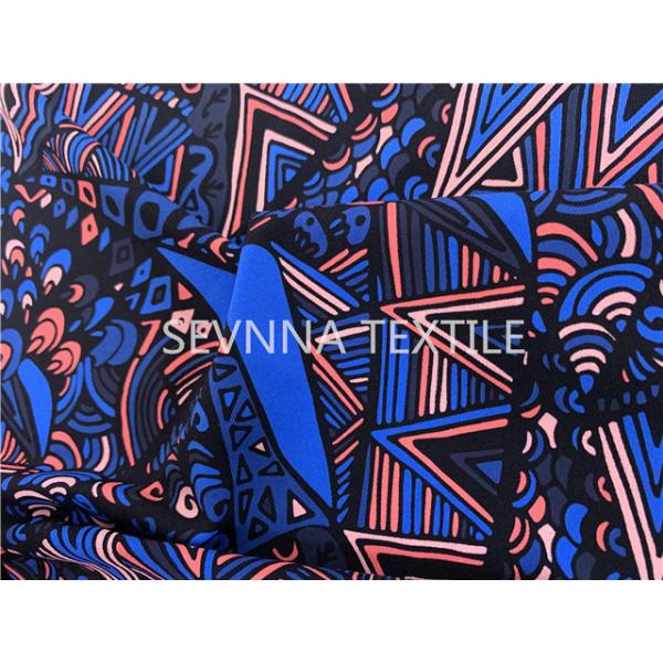 Retro Lining Sublimation Printing Activewear Knit Fabric Repreve Fiber Ladies Gym Body Up