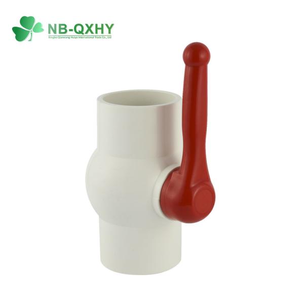 QX Customized Request Material PVC Plastic Ball Valve 8 Inch with Red Handle