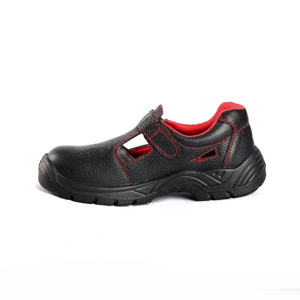 Steel Toe Lace Up Puncture Resistant Embossed Leather Metal Eyelets Men'S Anti Slip Safety Shoes